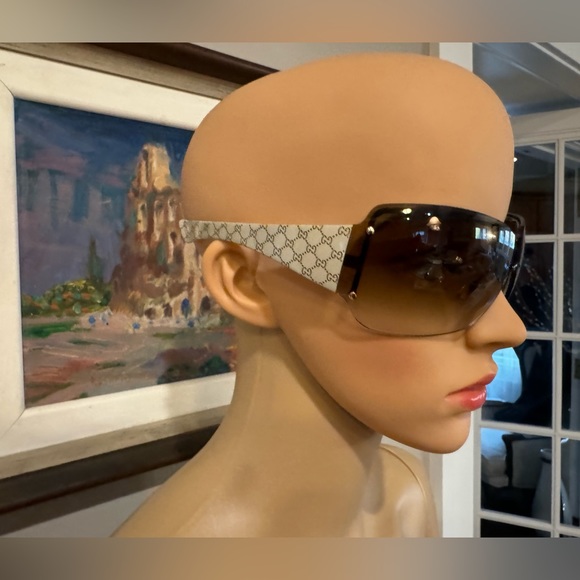 Beautiful brown gradient rimless Gucci sunglasses! with leather case - Picture 2 of 13